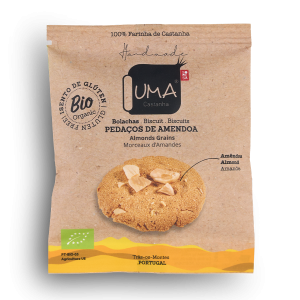 bolacha de castanha com pedaços de amêndoa 40g